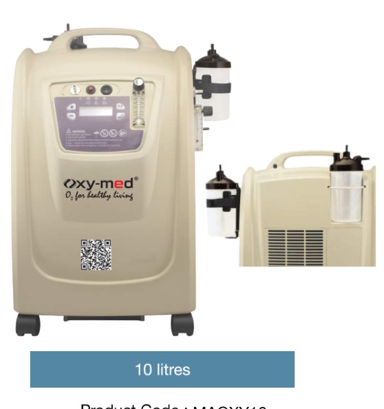 Oxy-med 10 LPM Dual-Flow Oxygen Concentrator view 2